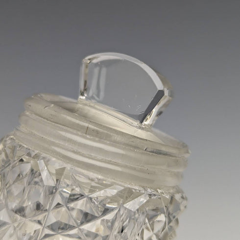 1905年 英国アンティーク カットグラス製 香水瓶 純銀蓋 S Blankensee